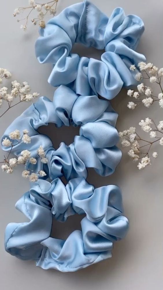  اسکرانچی ساتن Lx آبی آسمونی 